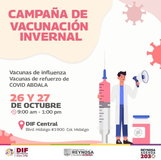 DIF Reynosa invita a jornada de vacunación