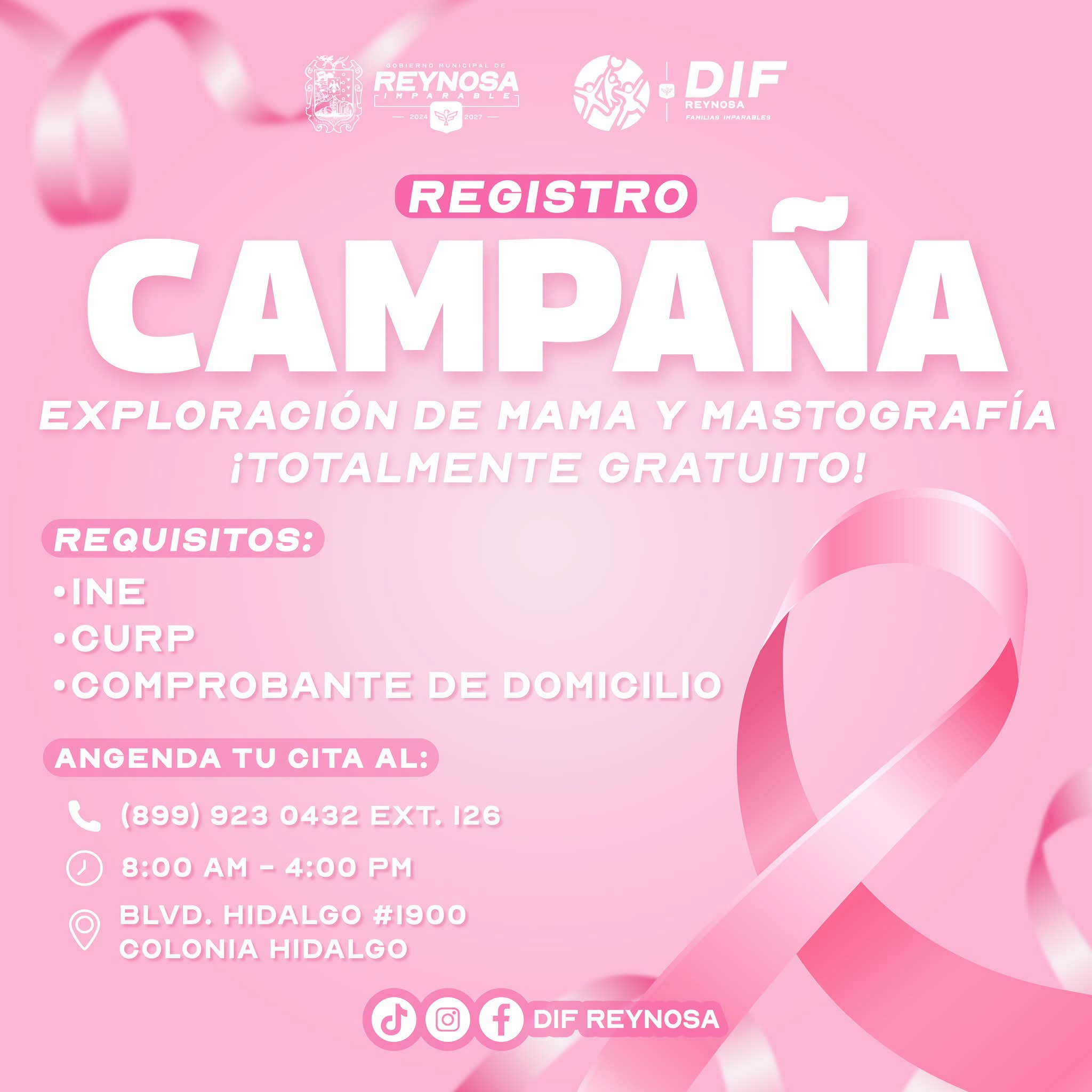 Invita DIF-Reynosa a mujeres a cuidar la salud con exploración y mastografías